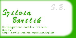 szilvia bartlik business card